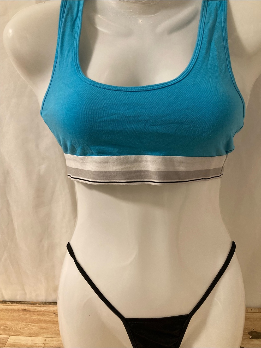 Blue Racerback Sports Bra Small Light Support Athletic Workout